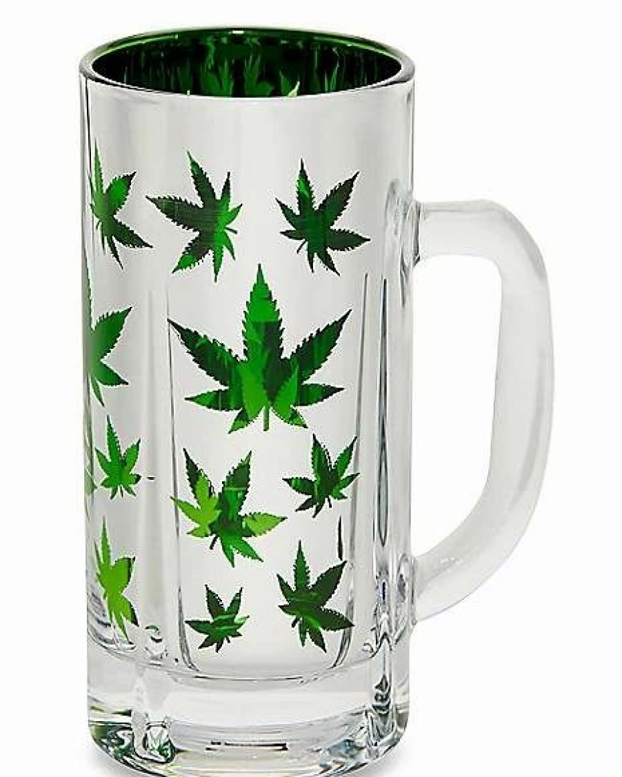 Christmas * Best Pirce Tall Weed Leaf Beer Mug 18 Oz. Silver