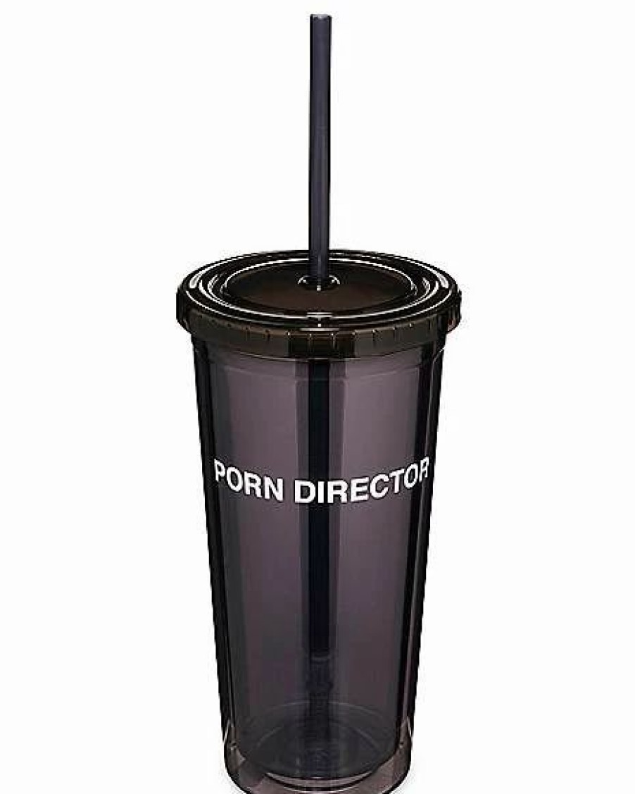 Plastic Drinkware * Best Pirce Porn Director Cup With Straw 20 Oz. Black