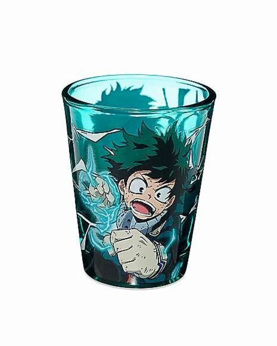 Anime * Hot Sale Lightning Deku Shot Glass 1.5 Oz. My Hero Academia Teal