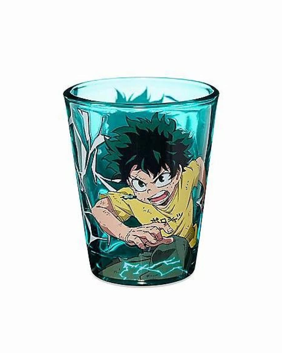 Anime * Hot Sale Lightning Deku Shot Glass 1.5 Oz. My Hero Academia Teal