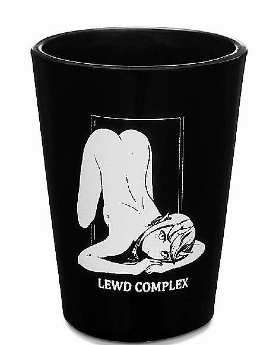 Shooters & Shot Glasses * Budget Conflicted Shot Glass 1.8 Oz. Lewd Complex Black