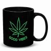 Coffee Mugs * Budget Good Vibes Weed Leaf Light Coffee Mug 20 Oz. Black