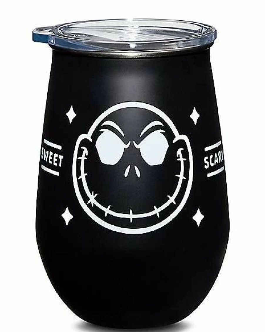 Movies * Deals Jack Skellington Travel Wine Glass 16 Oz. The Nightmare Before Christmas Black