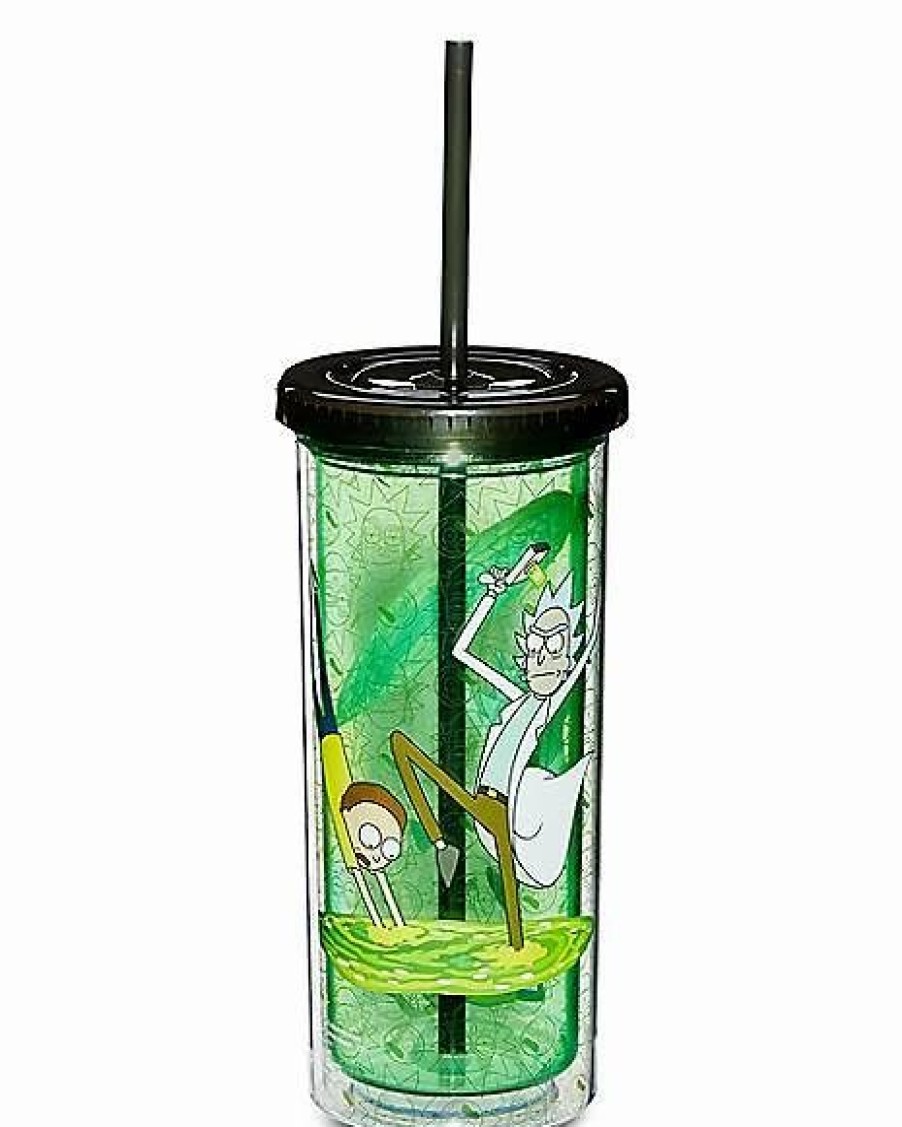 Television * Cheapest Rick And Morty Portal Cup With Straw 20 Oz. Green