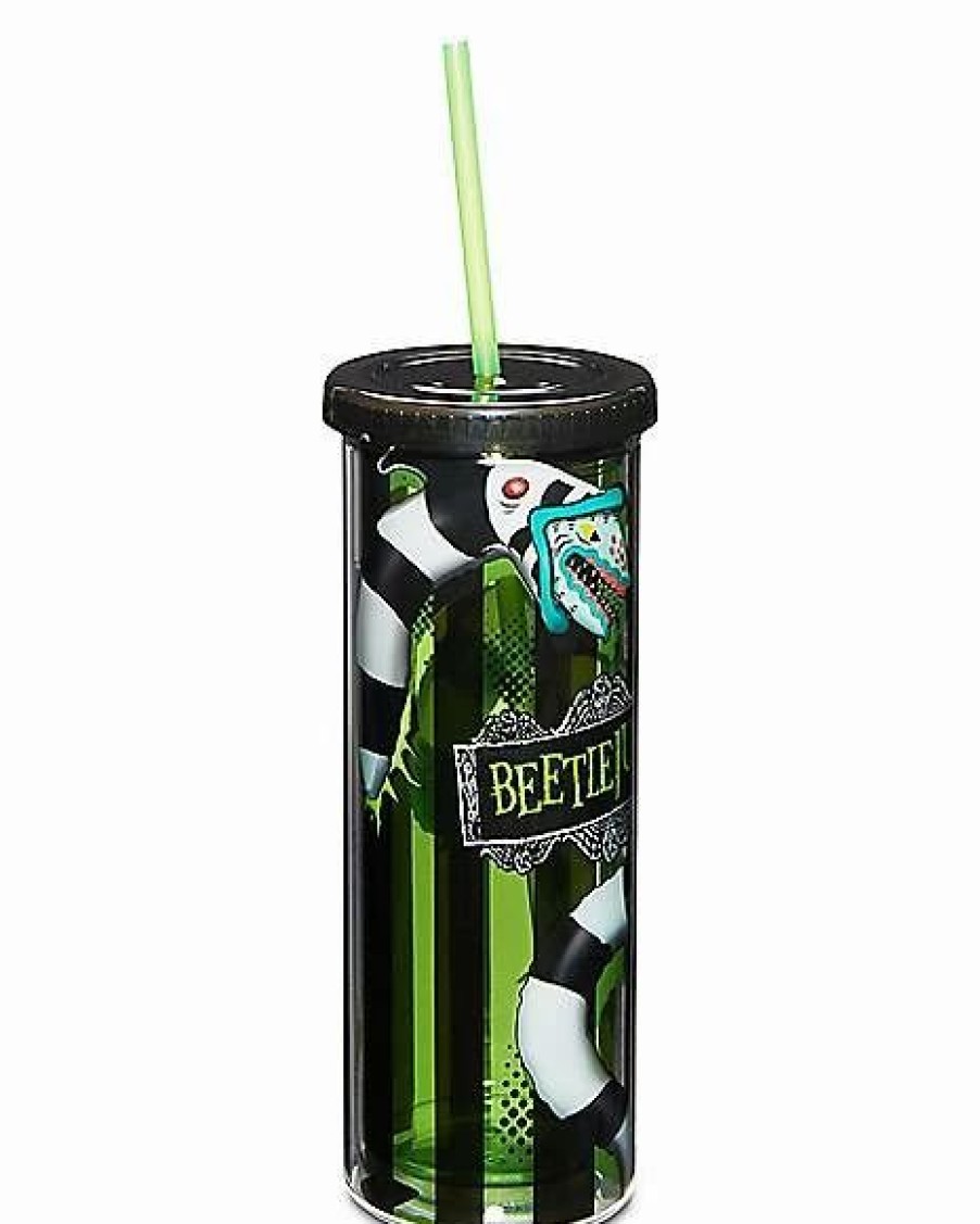 Halloween * Promo Sandworm Beetlejuice Cup With Straw 20 Oz. Black