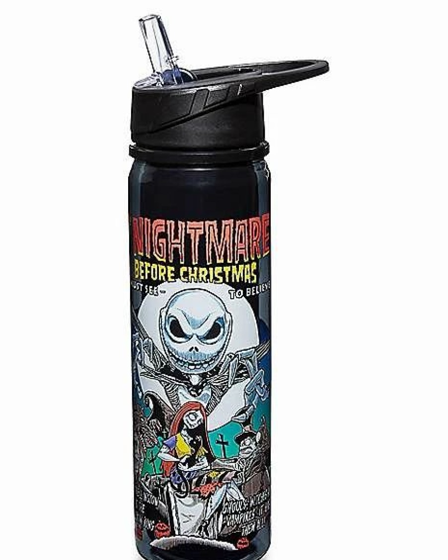 Halloween * Wholesale See To Believe Water Bottle 16 Oz. The Nightmare Before Christmas Black