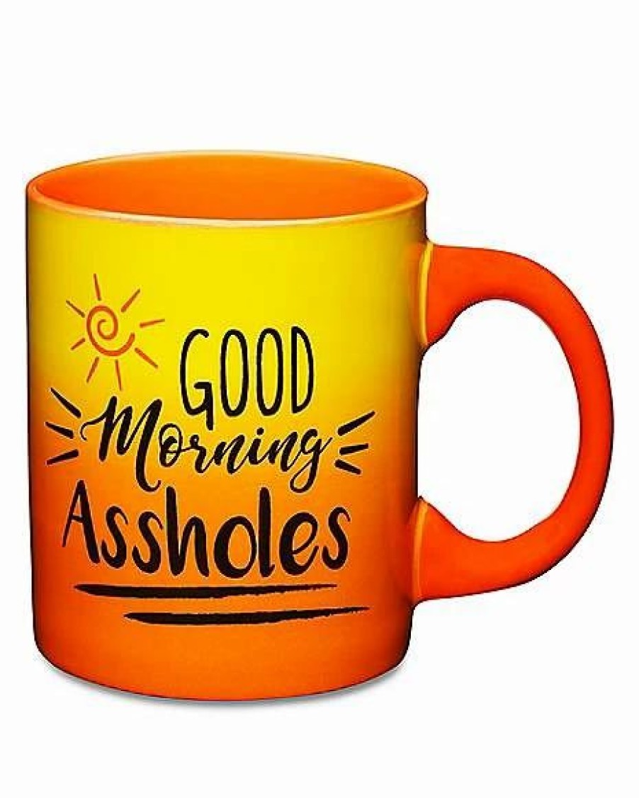 Christmas * Coupon Good Morning Assholes Coffee Mug 20 Oz. Orange