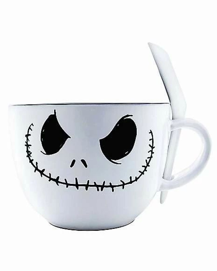 Halloween * Budget Jack Skellington Soup Mug 24 Oz. The Nightmare Before Christmas Black And White