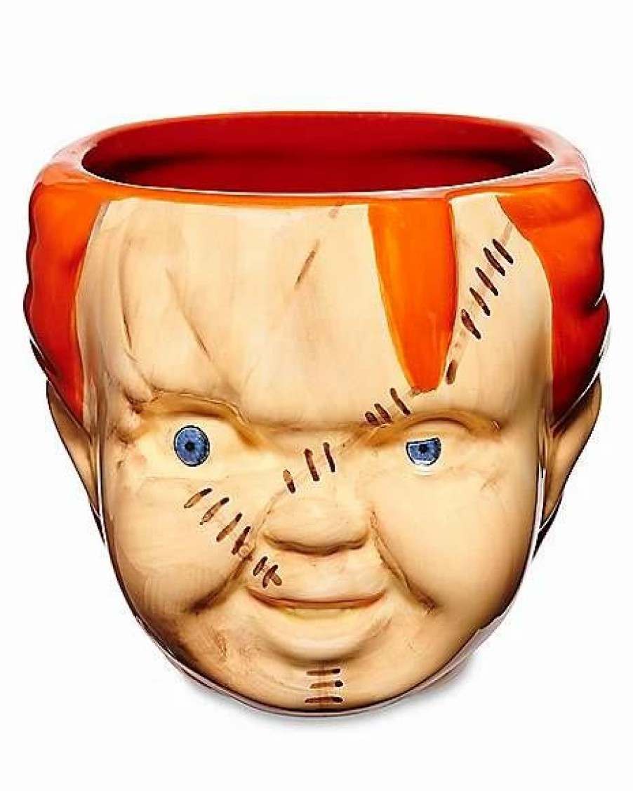 Movies * Cheap Chucky Head Molded Coffee Mug 20 Oz. Multi-Color