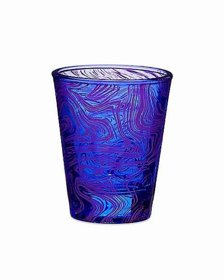 Shooters & Shot Glasses * Promo And Pink Swirl Shot Glass 2 Oz. Purple