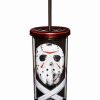 Movies * Best Sale Jason Voorhees Mask Knives Cup With Straw 20 Oz. Friday The 13Th