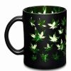 Coffee Mugs * Promo Frosted Weed Leaves Coffee Mug 16 Oz. Black