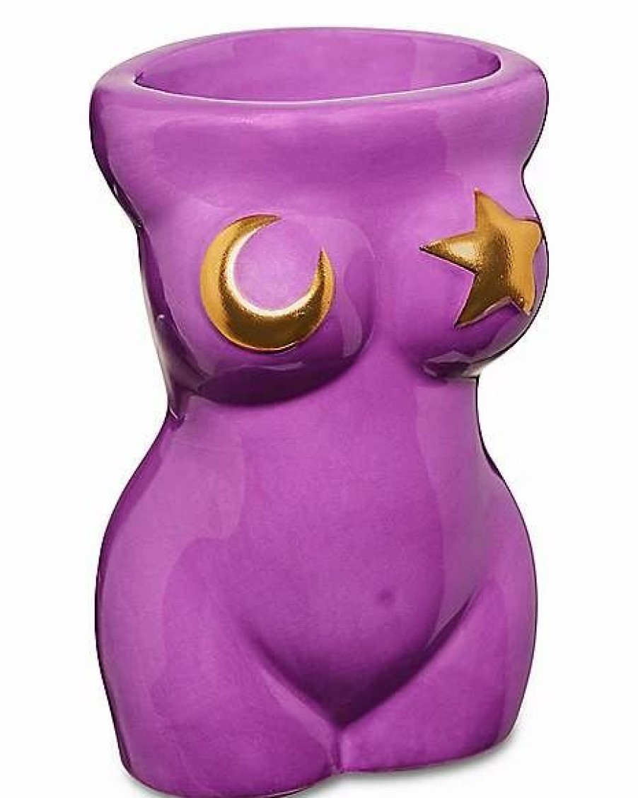 Christmas * Top 10 Moon Star Goddess Molded Shot Glass 3 Oz. Purple