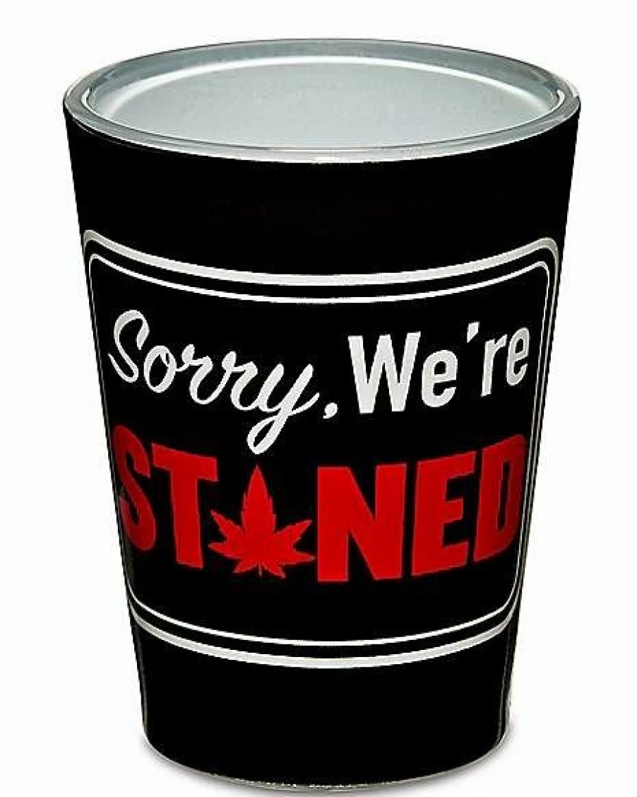 Shooters & Shot Glasses * Brand New Sorry We'Re Stoned Shot Glass 2 Oz. Multi-Color