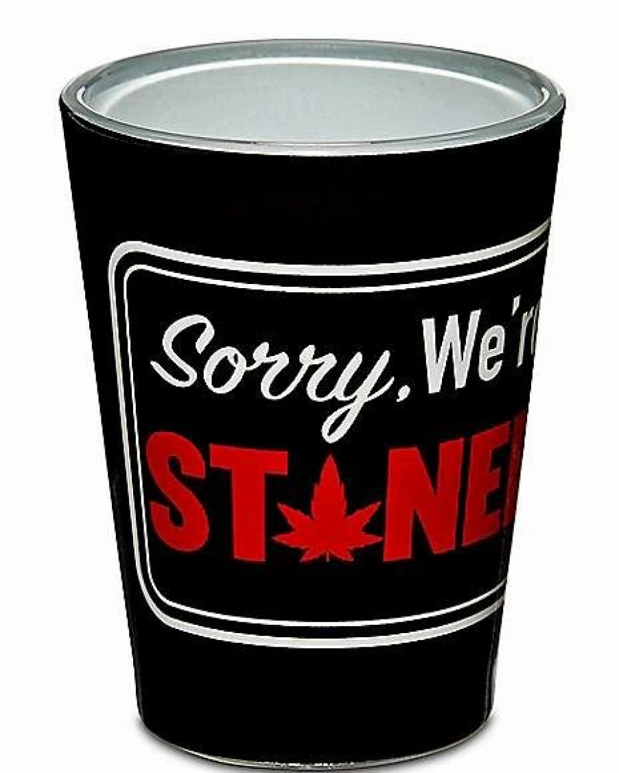 Shooters & Shot Glasses * Brand New Sorry We'Re Stoned Shot Glass 2 Oz. Multi-Color