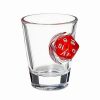 Shooters & Shot Glasses * Best Pirce Red Dice Shot Glass 2 Oz. Clear