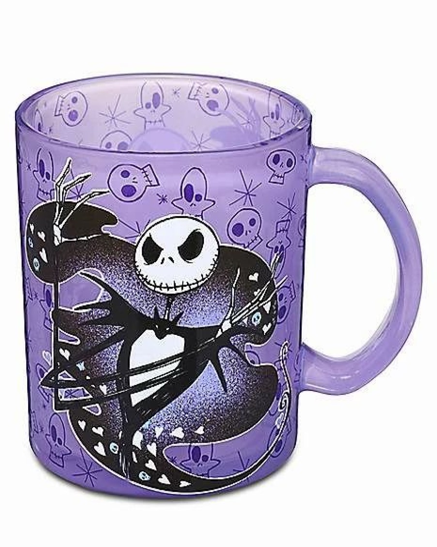 Movies * Cheapest Jack Skellington Glitter Handle Coffee Mug 17.5 Oz. The Nightmare Before Christmas Purple