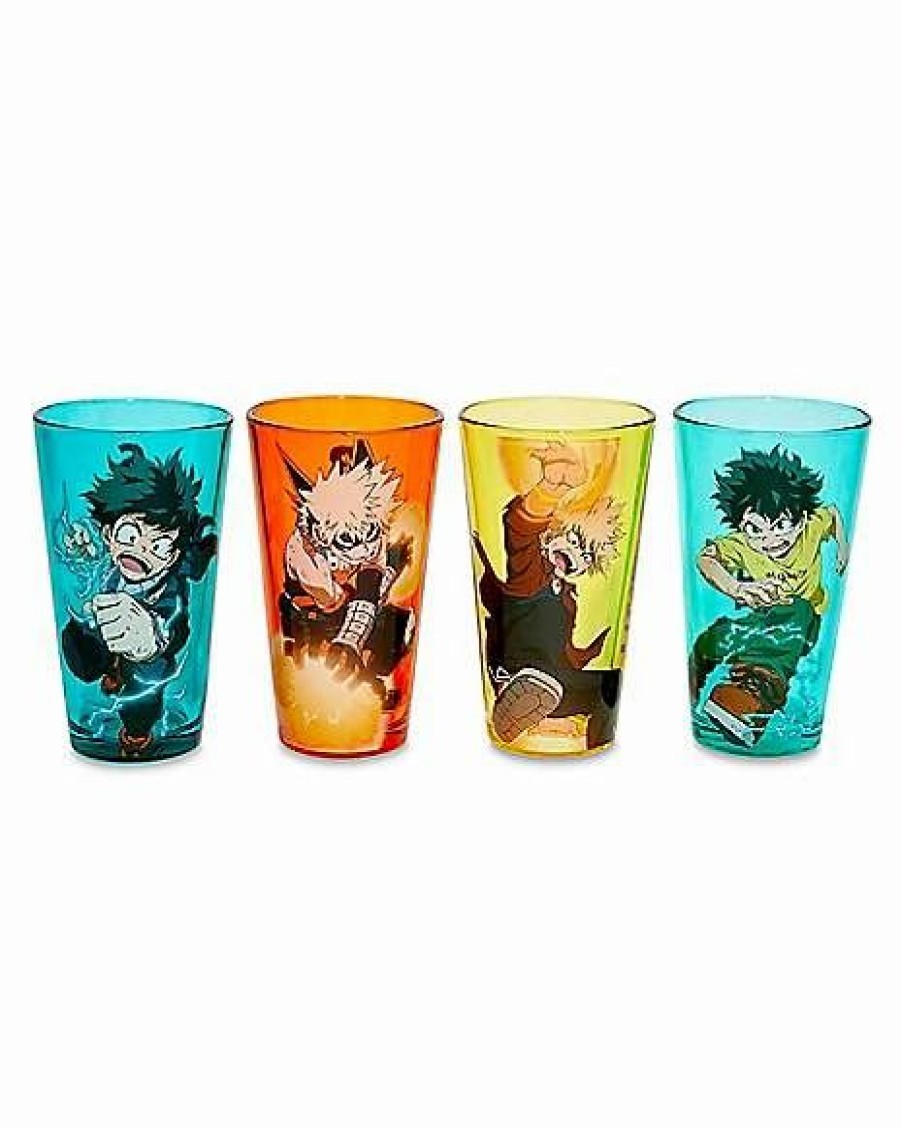 Anime * Promo Characters My Hero Academia Pint Glasses 4 Pack 16 Oz. Multi-Color