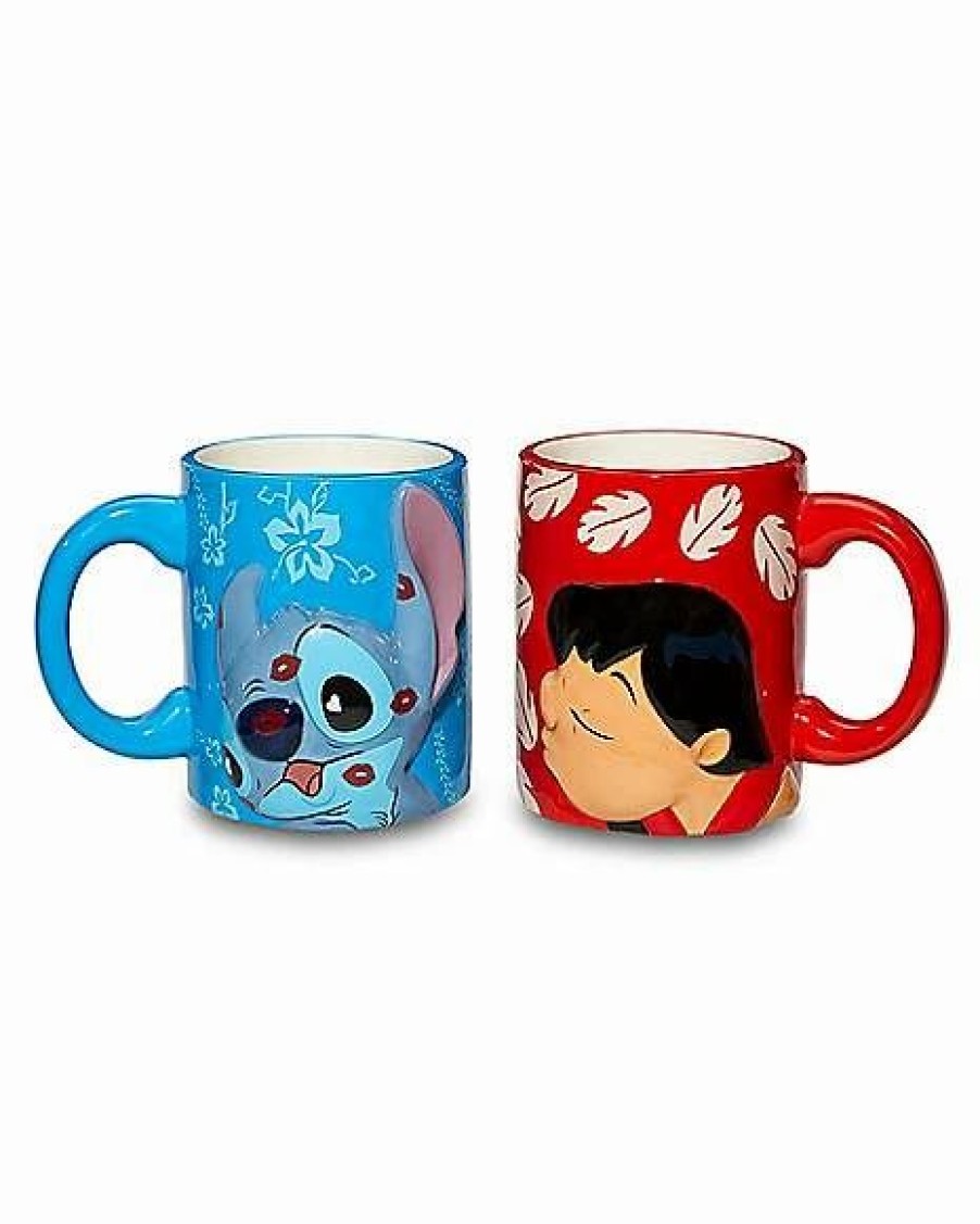 Movies * Best Sale Sculpted Lilo & Stitch Coffee Mugs 2 Pack 20 Oz Multi-Color