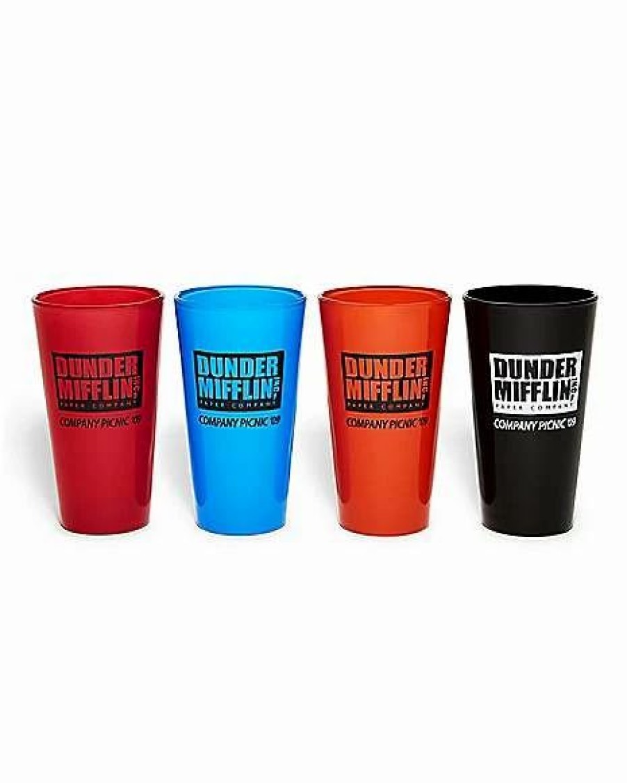 Television * Discount Company Picnic The Office Pint Glasses 4 Pack 16 Oz. Multi-Color