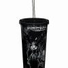 Plastic Drinkware * Wholesale Light And Ryuk Cup With Straw 20 Oz. Death Note