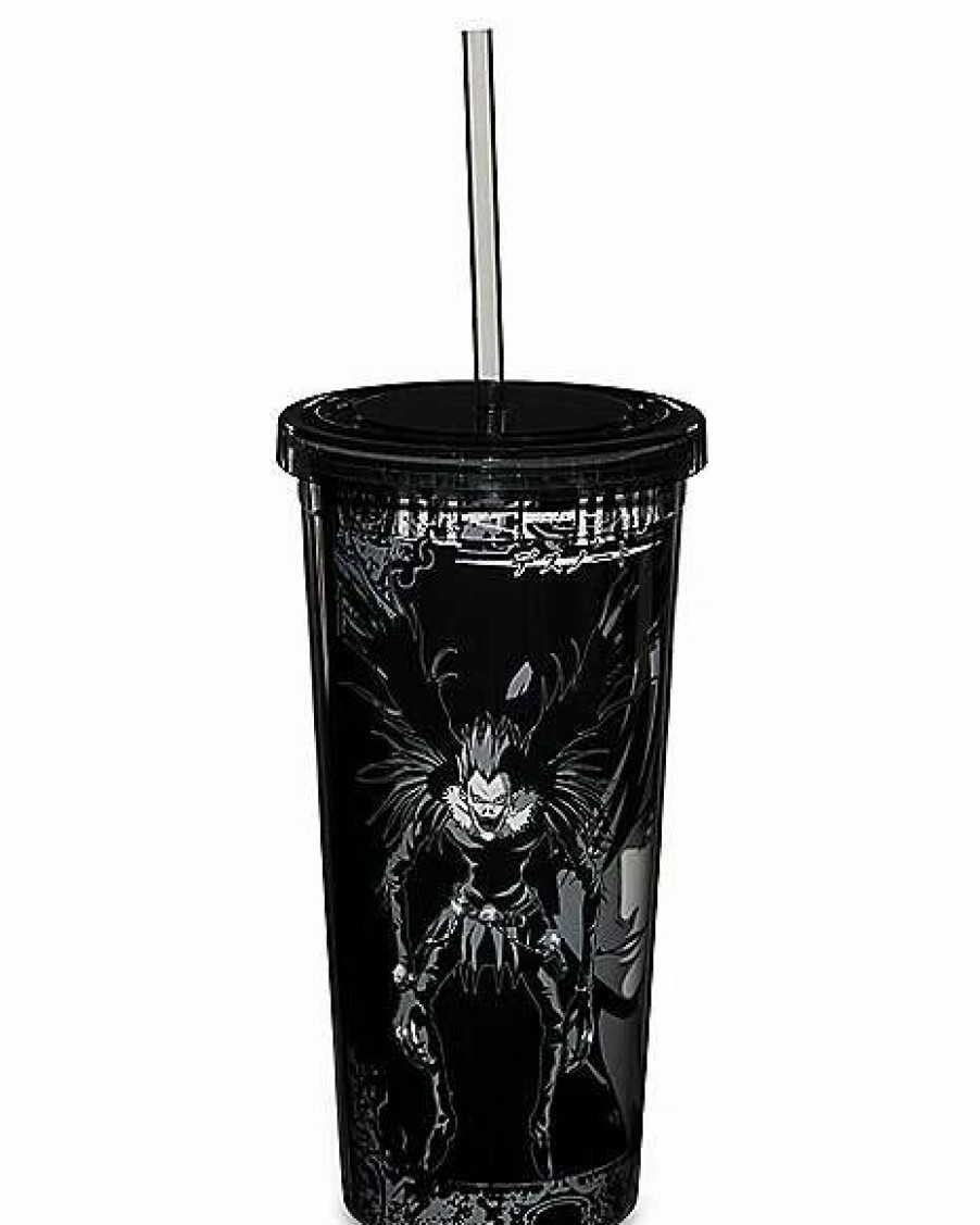 Plastic Drinkware * Wholesale Light And Ryuk Cup With Straw 20 Oz. Death Note