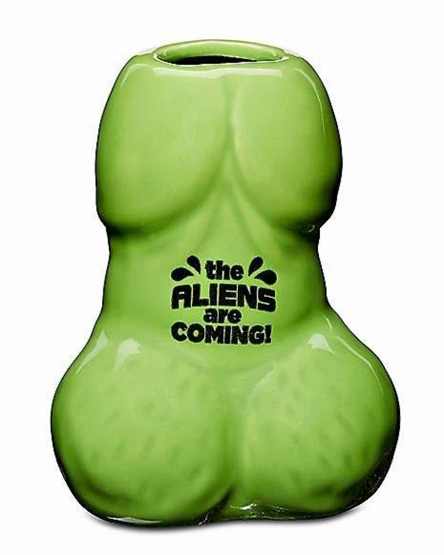 Shooters & Shot Glasses * Hot Sale Aliens Are Coming Penis Shot Glass 2 Oz. Green