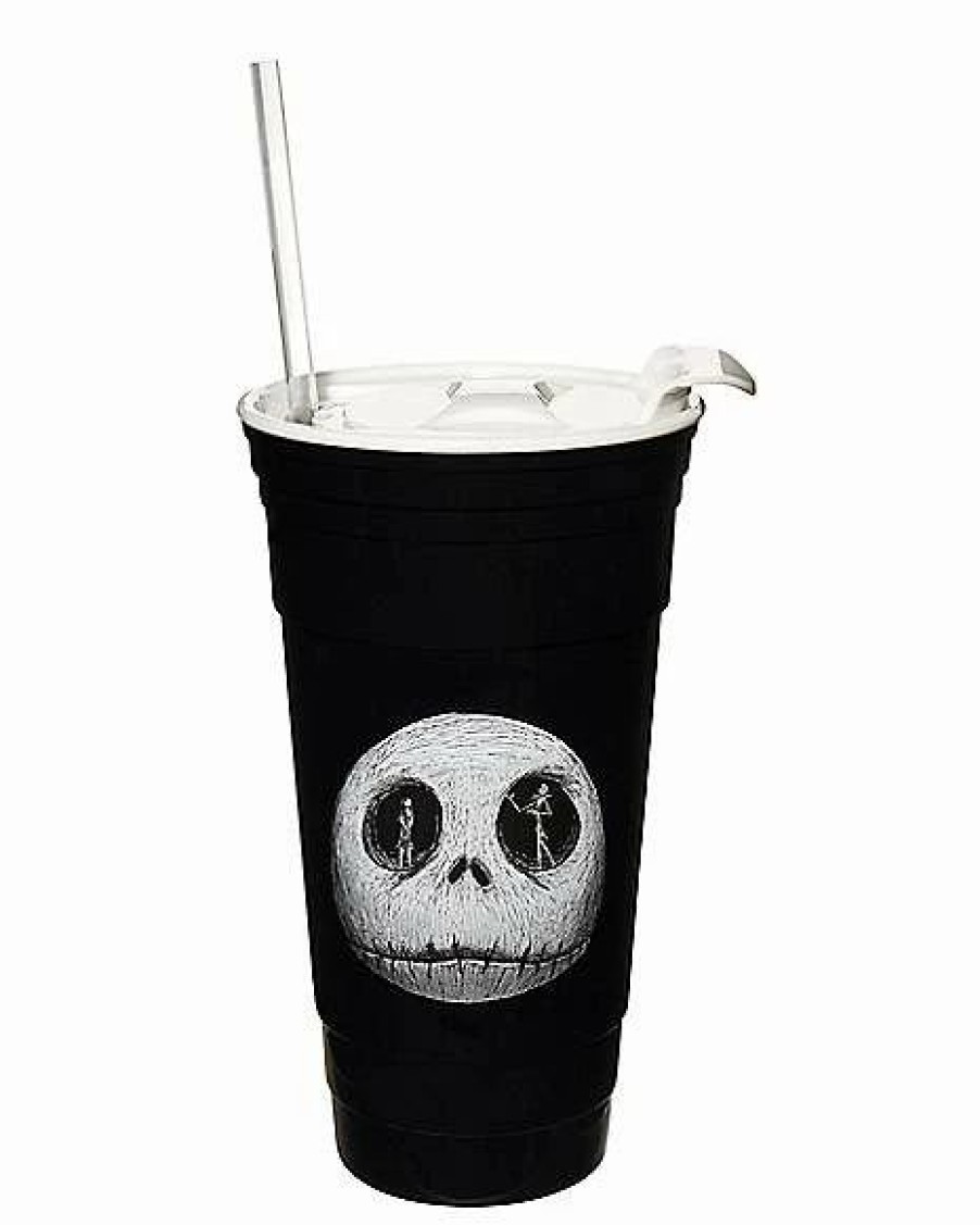 Movies * Buy Jack Skellington Cup With Straw 32 Oz. The Nightmare Before Christmas Black