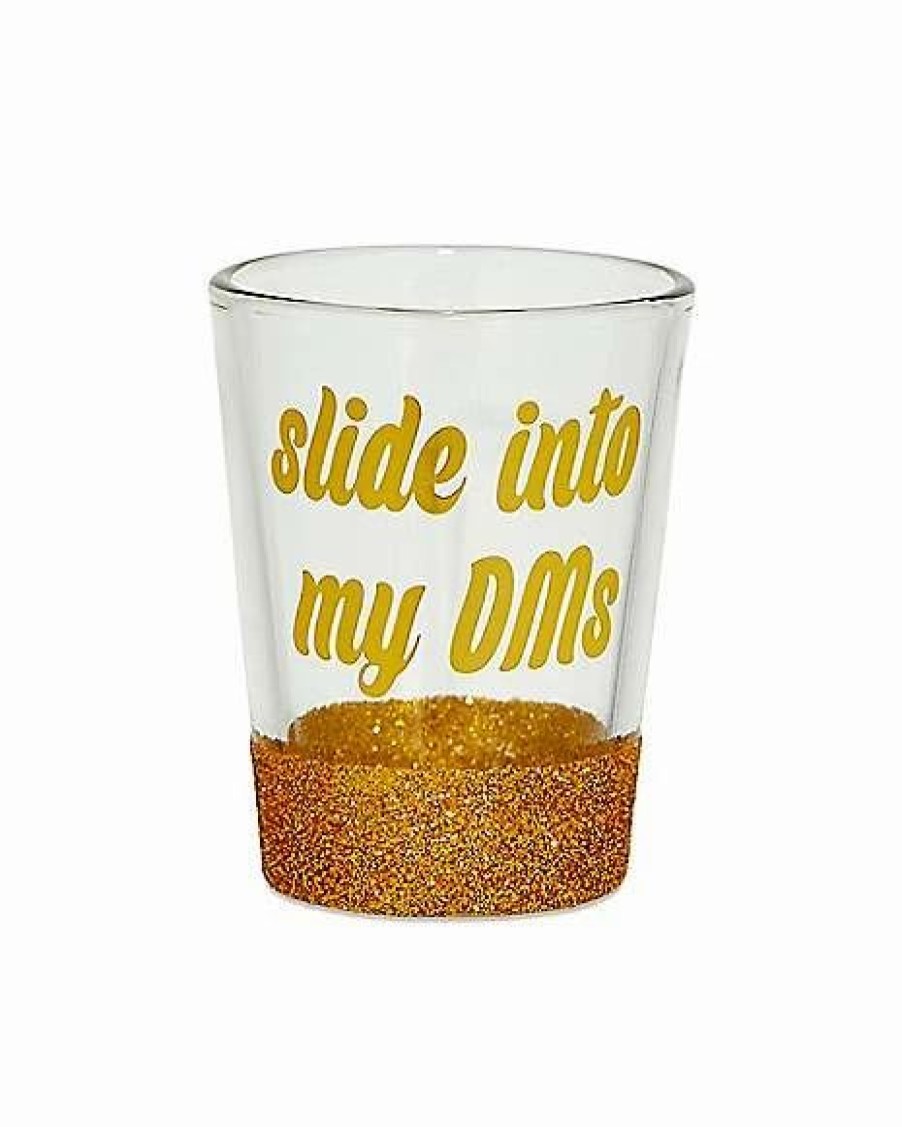 Shooters & Shot Glasses * New Slide Into My Dm'S Shot Glass 1.5 Oz. Gold