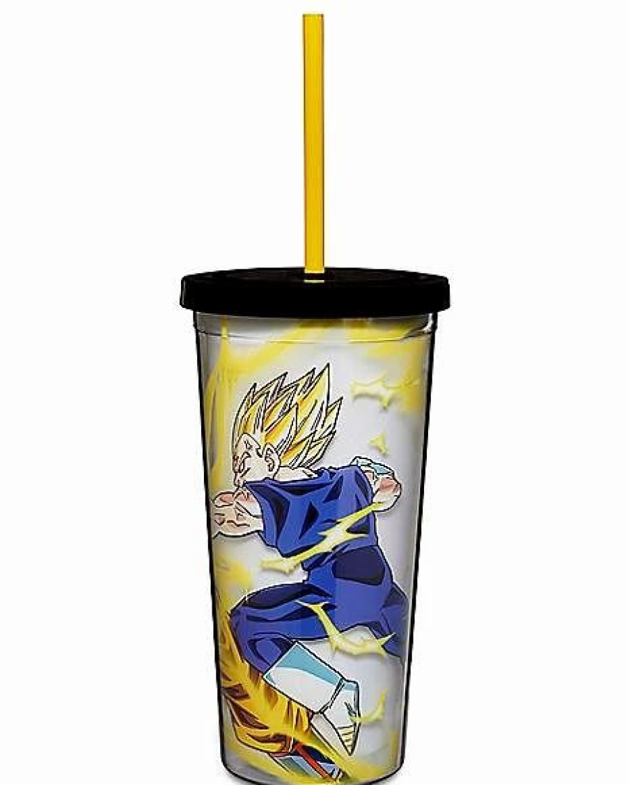 Anime * New Super Saiyan Fight Cup With Straw 20 Oz. Dragon Ball Z Yellow