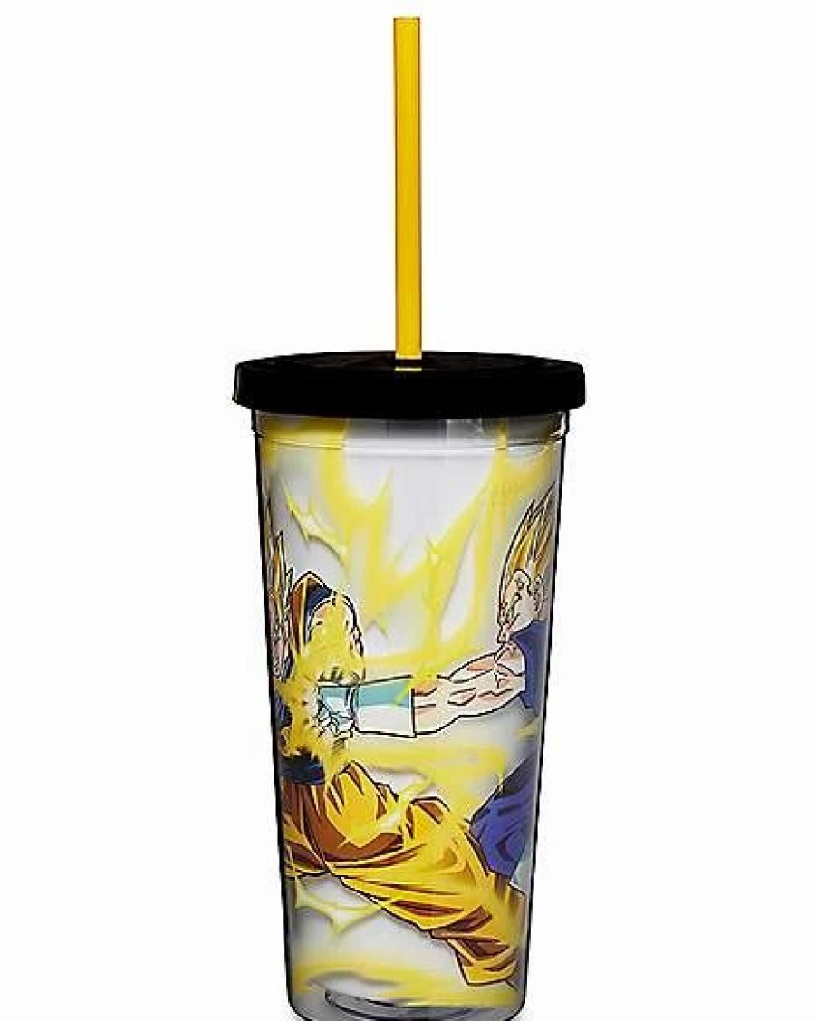 Anime * New Super Saiyan Fight Cup With Straw 20 Oz. Dragon Ball Z Yellow