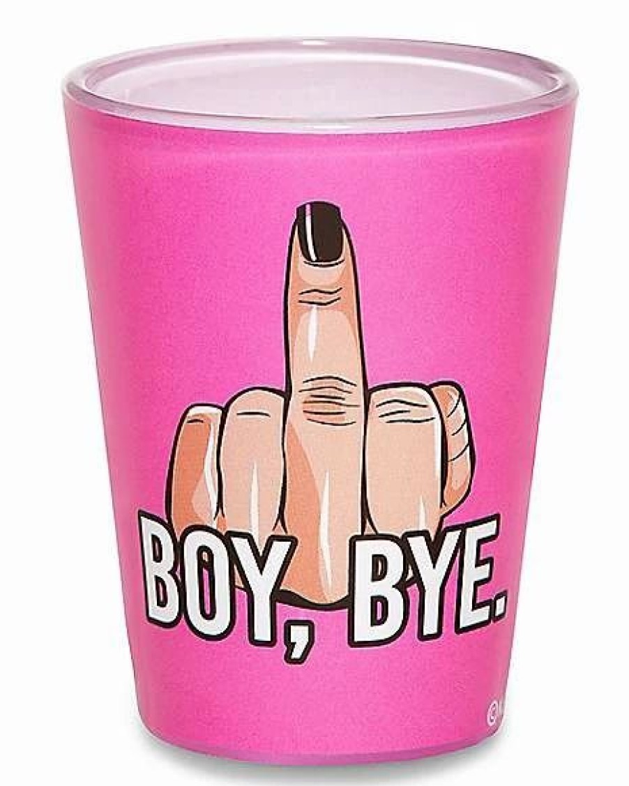 Christmas * Outlet Boy Bye Shot Glass 1.5 Oz. Pink