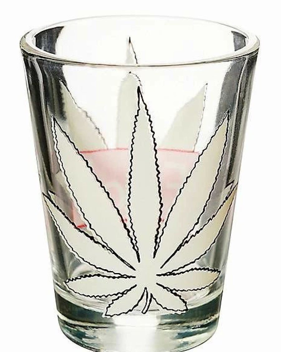 Shooters & Shot Glasses * Promo Fuck Weed Leaf Shot Glass 1.5 Oz. Clear