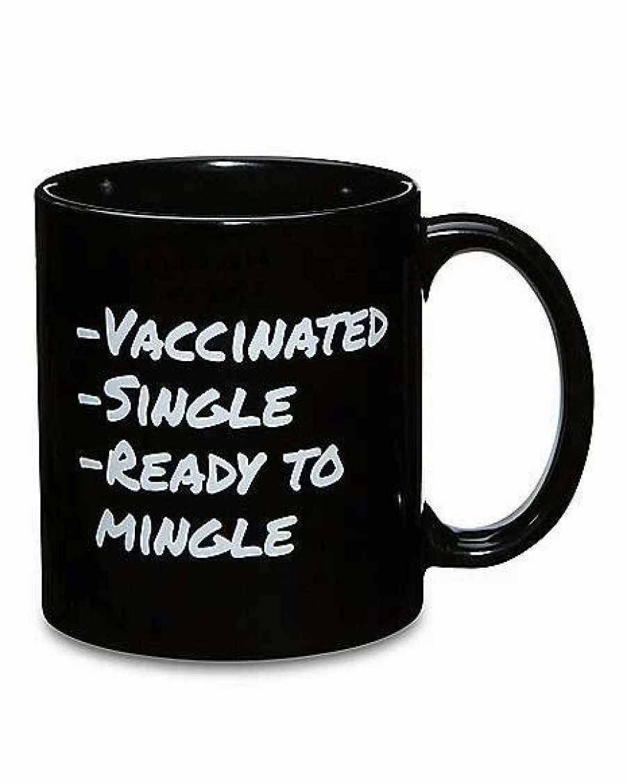 Christmas * Brand New Vaccinated And Single Coffee Mug 20 Oz. Black