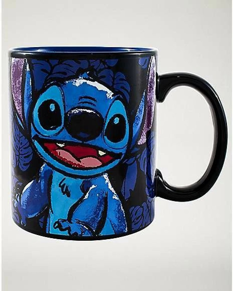 Movies * Cheapest Stitch Floral Coffee Mug 20 Oz. Disney Blue