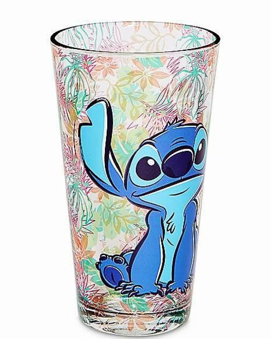 Movies * Wholesale Floral Stitch Pint Glass 16 Oz. Lilo & Stitch Clear