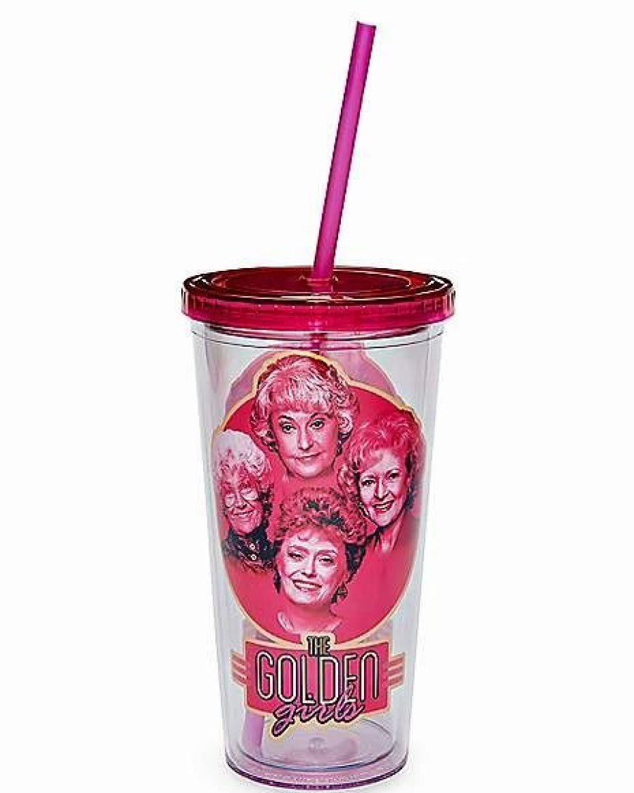 Television * Budget Golden Girls Cup With Straw 20 Oz. Pink