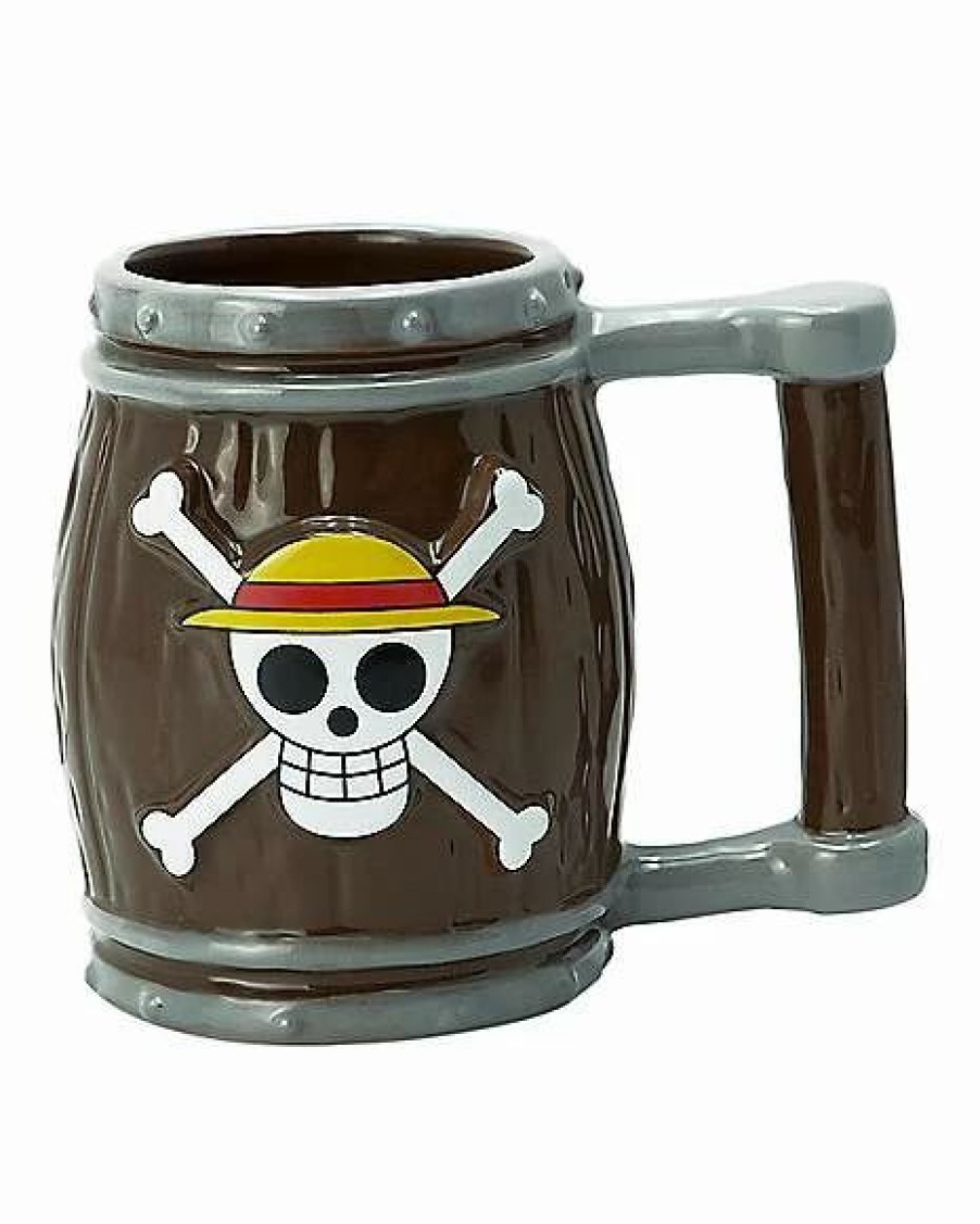 Coffee Mugs * Cheapest Straw Hat Pirates Logo Molded Coffee Mug 12 Oz. One Piece Brown