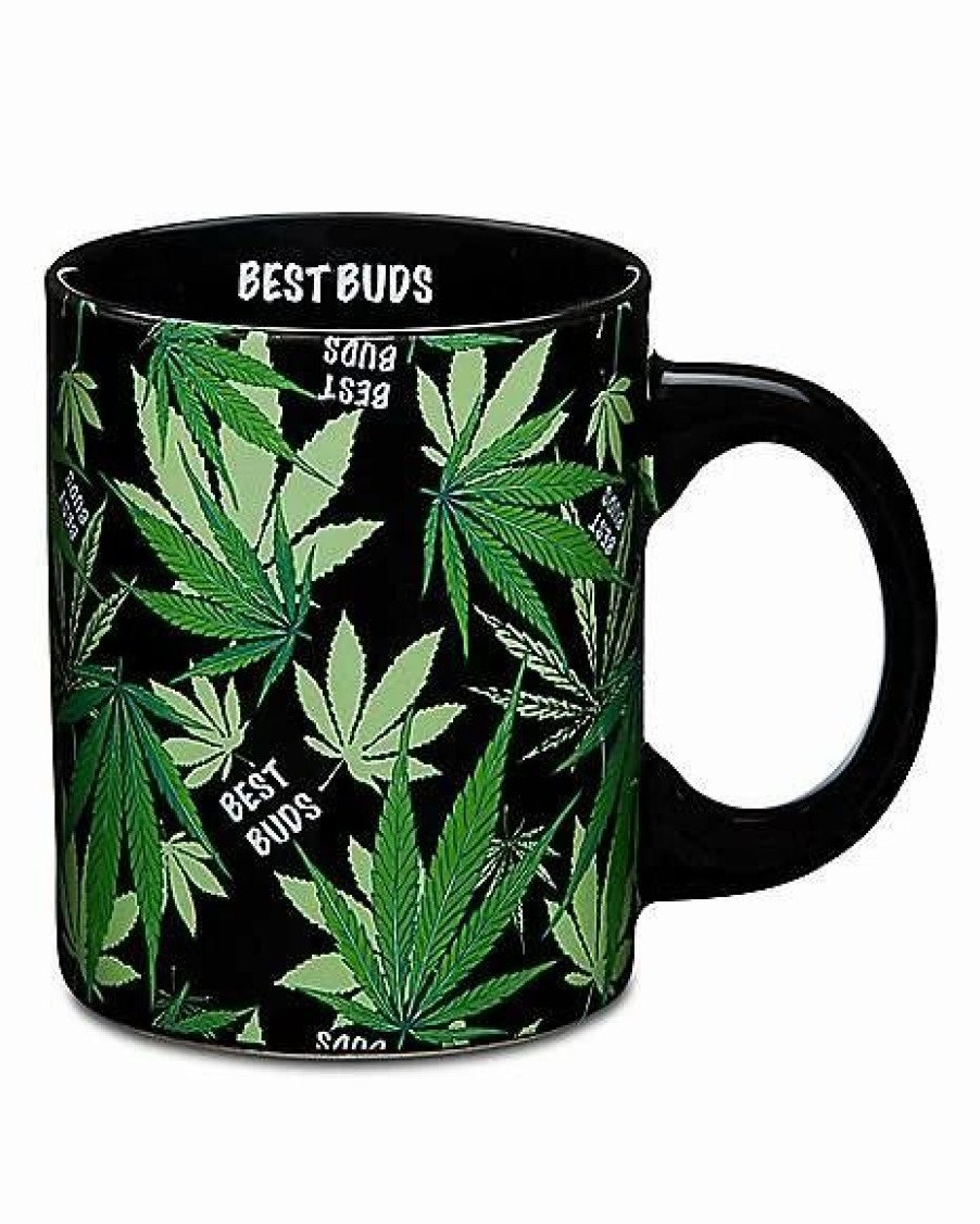 Coffee Mugs * Deals Best Buds Weed Leaf Mug 20 Oz. Green