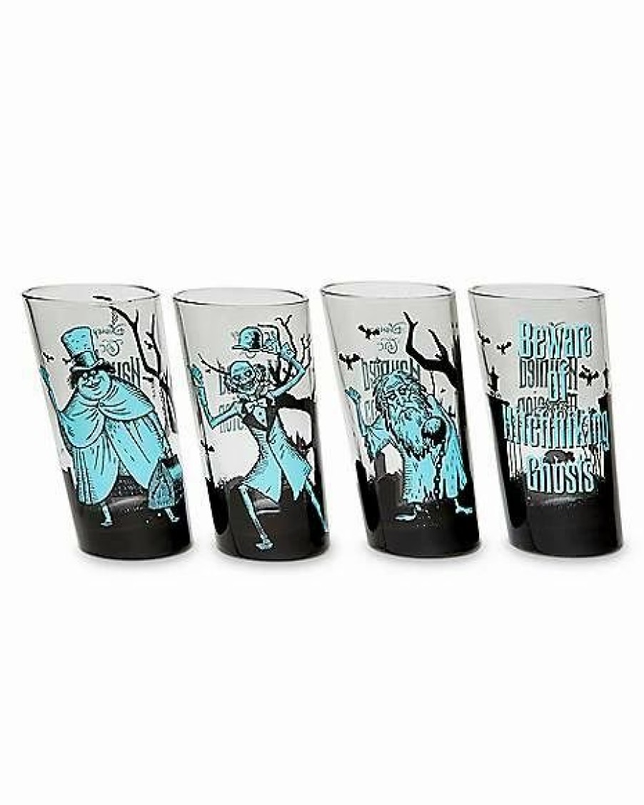 Halloween * Discount Haunted Mansion Slanted Pint Glasses 4 Pack 12 Oz. Black