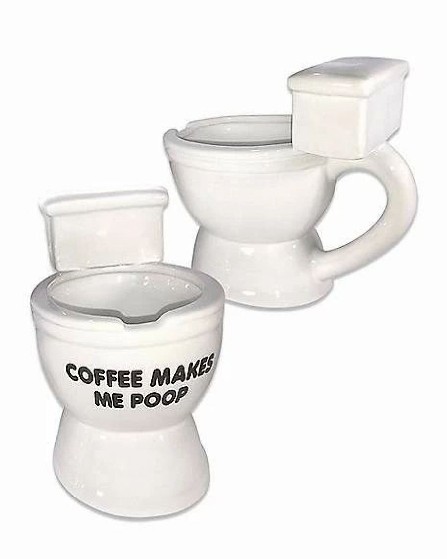 Coffee Mugs * Deals Coffee Makes Me Poop Toilet Coffee Mug 10 Oz. White