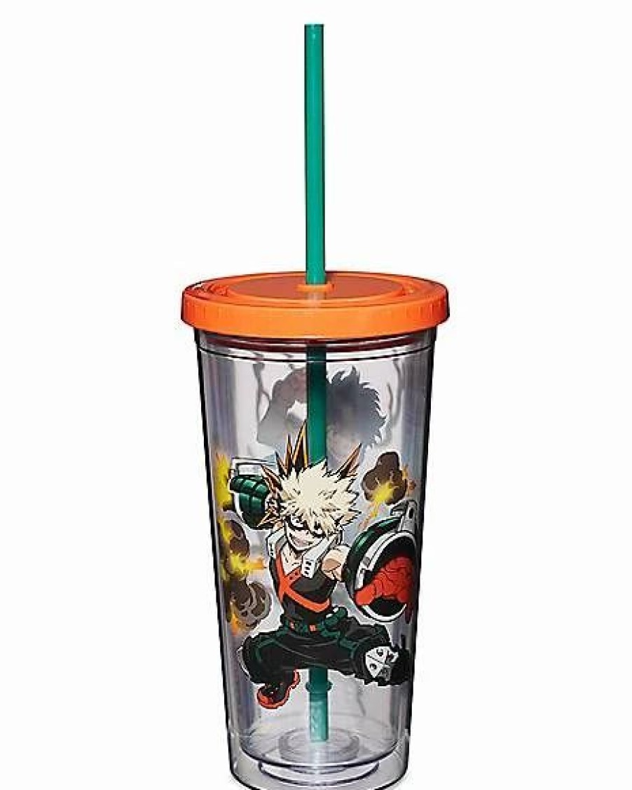 Anime * Best Deal Action Pose Cup With Straw 20 Oz. My Hero Academinia White