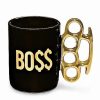 Shooters & Shot Glasses * Outlet Brass Knuckle Handle Shot Glass 2 Oz. Black/Gold