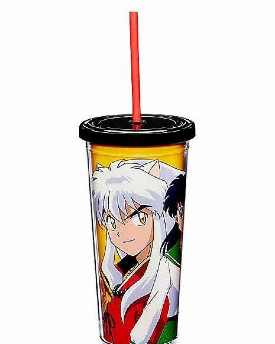 Plastic Drinkware * Buy Inuyasha Cup With Straw 20 Oz. Multi-Color