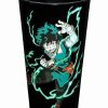 Anime * Discount Glow In The Dark Deku Pint Glass 16 Oz. My Hero Academia Black