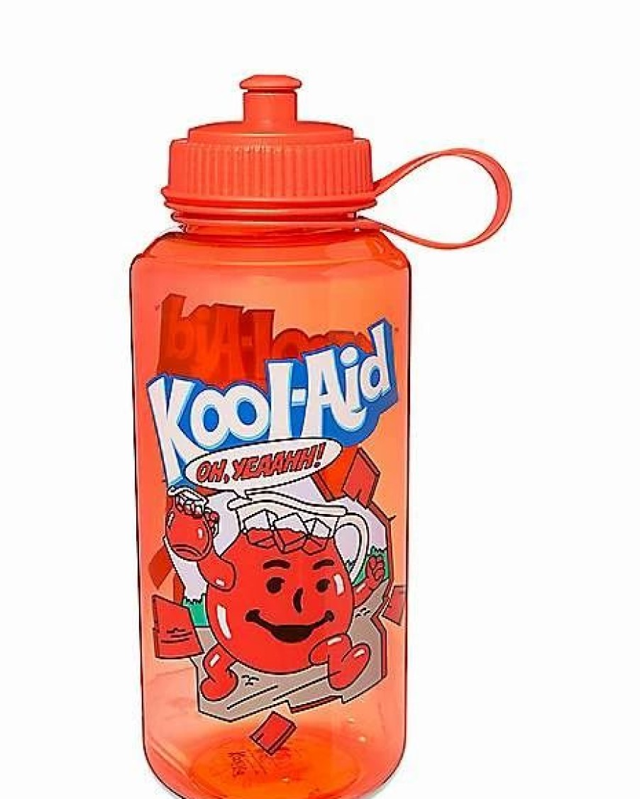 Plastic Drinkware * Outlet Kool-Aid Man Water Bottle 32 Oz. Red