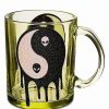 Coffee Mugs * Coupon Glitter Yin Yang Glass Mug 17 Oz. Green