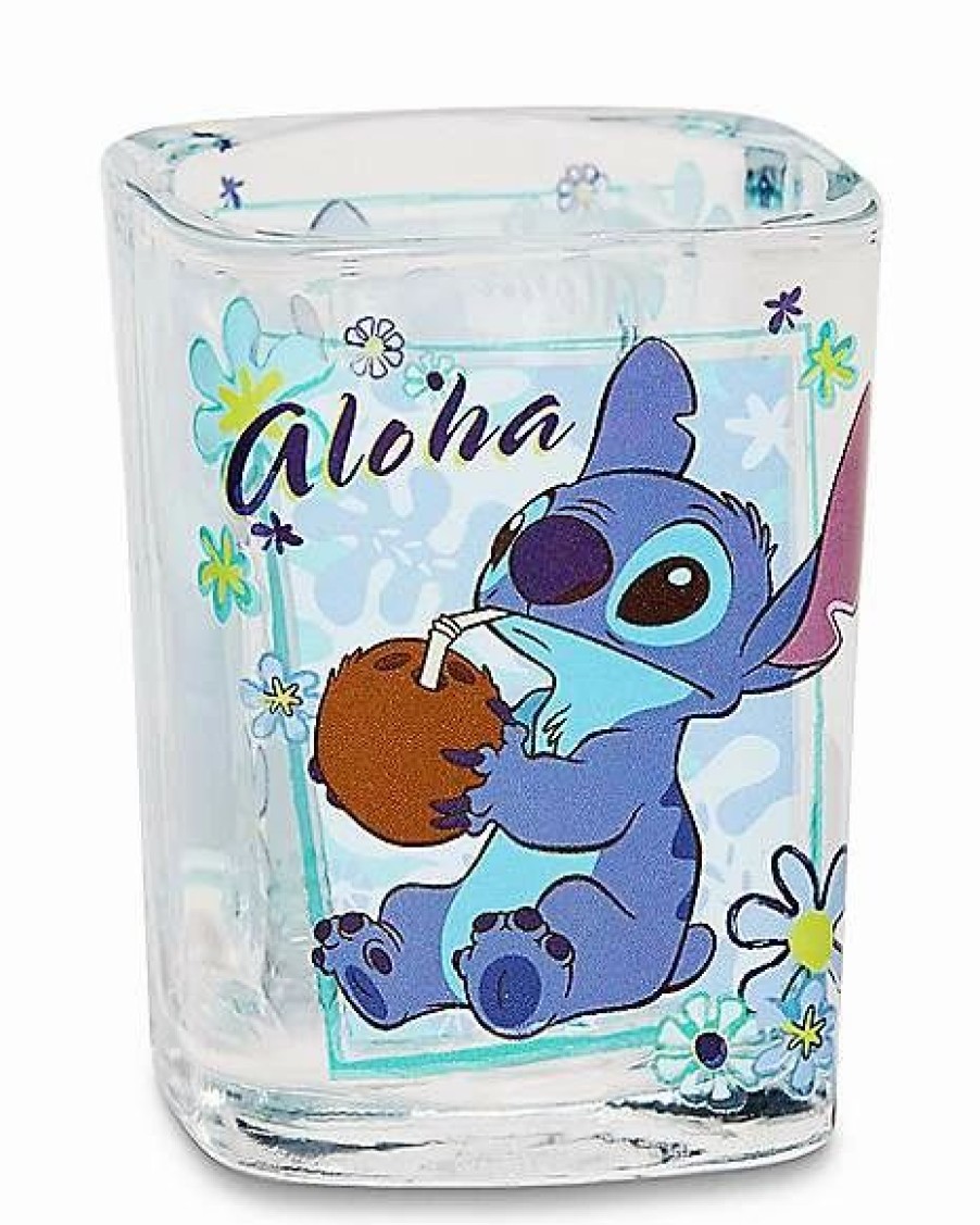 Christmas * Budget Aloha Stitch Mini Glass 1.5 Oz. Lilo & Stitch Clear