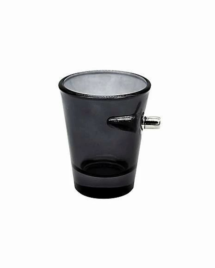 Shooters & Shot Glasses * Wholesale Silver Bullet Shot Glass 1.5 Oz. Black And Silver