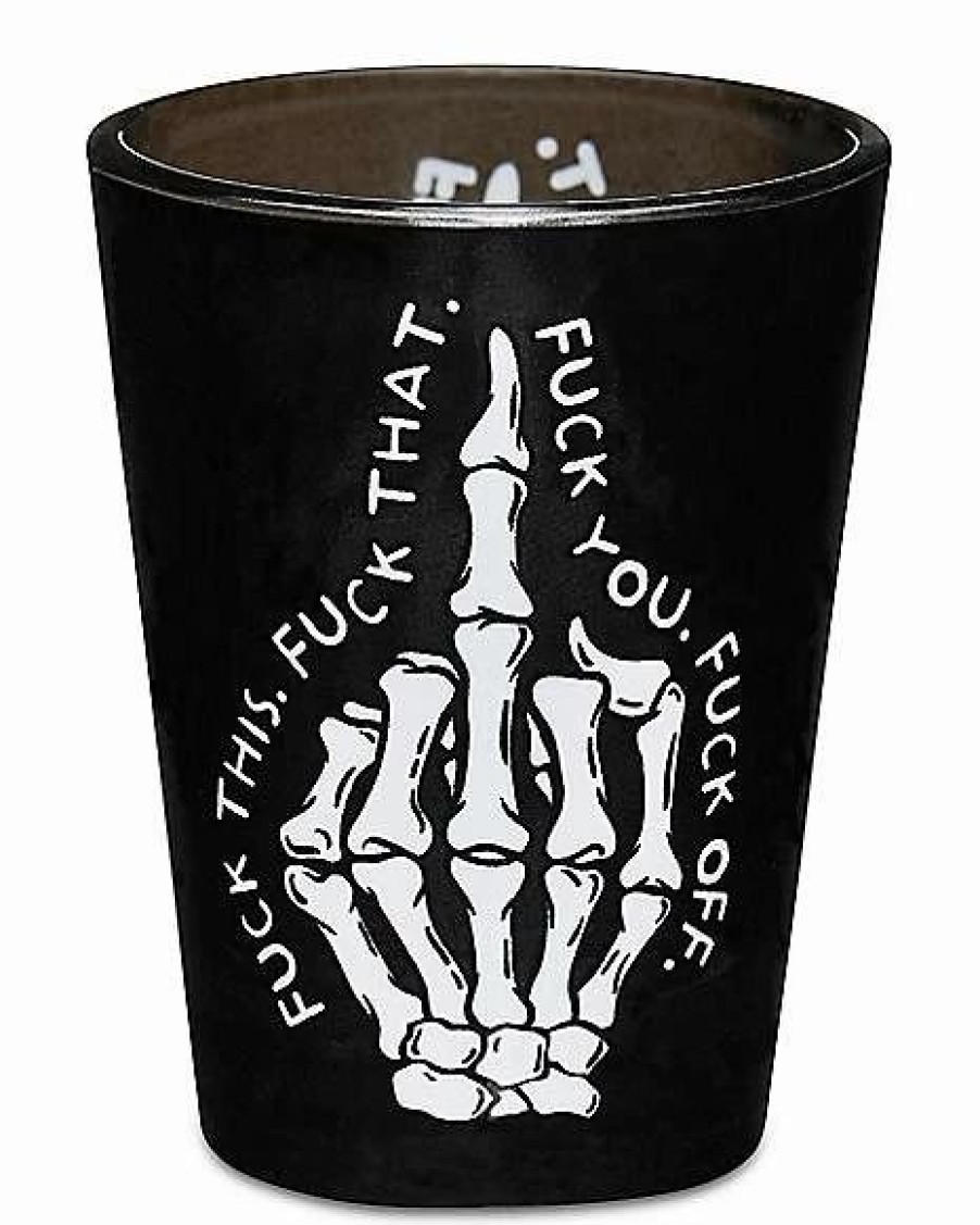 Shooters & Shot Glasses * Brand New Skeleton Finger Shot Glass 2 Oz. Black